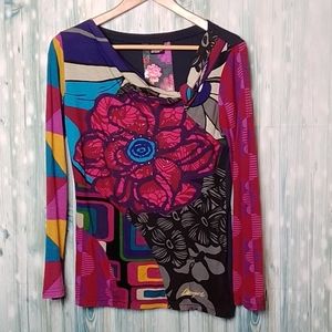 Desigual Long Sleeve Top, Embellished
